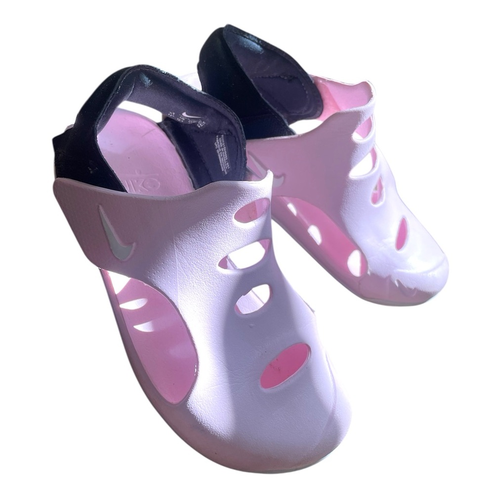 Girls Nike Pink and Black Water Sandals Slip-On Shoes